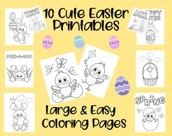 10 Printable Easter Coloring Pages, Printable Coloring Pages, Easter Bunny Crafts, Easter Activity, Kids Easter Coloring, Easter Coloring