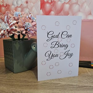 Tarjeta de felicitación "Dios puede traerte alegría"