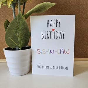 Joyeux anniversaire belle-soeur Carte de vœux