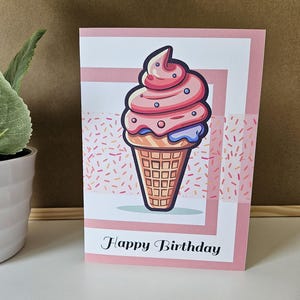 Tarjeta de felicitación de feliz cumpleaños: rosa