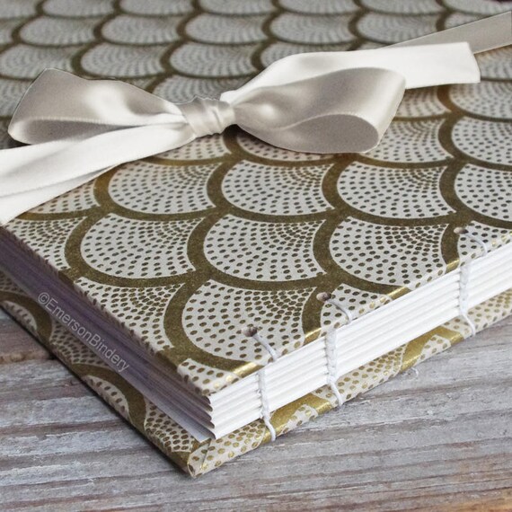 Art Deco Wedding Guest Book Anniversary Book Gold on Ivory Etsy