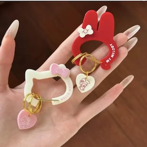 Kawaii Cute Car Keychain Charm Decor Accessory Key Holder Gift for Girls