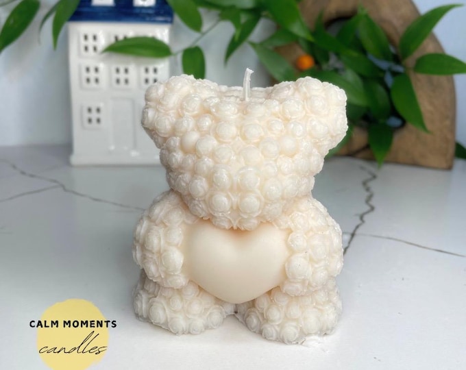 12 Aromatherapy blend scents Teddy Bear Soy Wax Candle