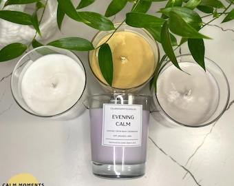 Evening Calm Relaxation Candle - Lavender White Musk Sandalwood |  Pure Mood-Enhancing