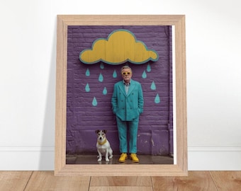 Jack Russell Art Print – Dog Portrait, Mediterranean Charm, Framed Wall Art
