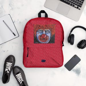 Sac à dos clown pour enfants et adultes, sac clown coloré avec un design artistique amusant, sac d'école ou de voyage léger et durable, idée cadeau unique