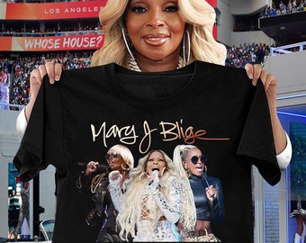 FankTasf Mary J Blige Female Slim 3/4 Sleeve Casual Fashion Round Neck Top T-Shirt