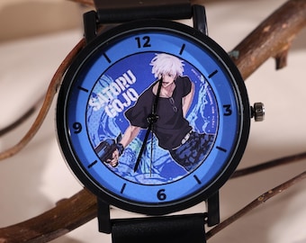 Gojo-inspired Anime Watch – Custom Engraved PU Leather Strap - Etsy