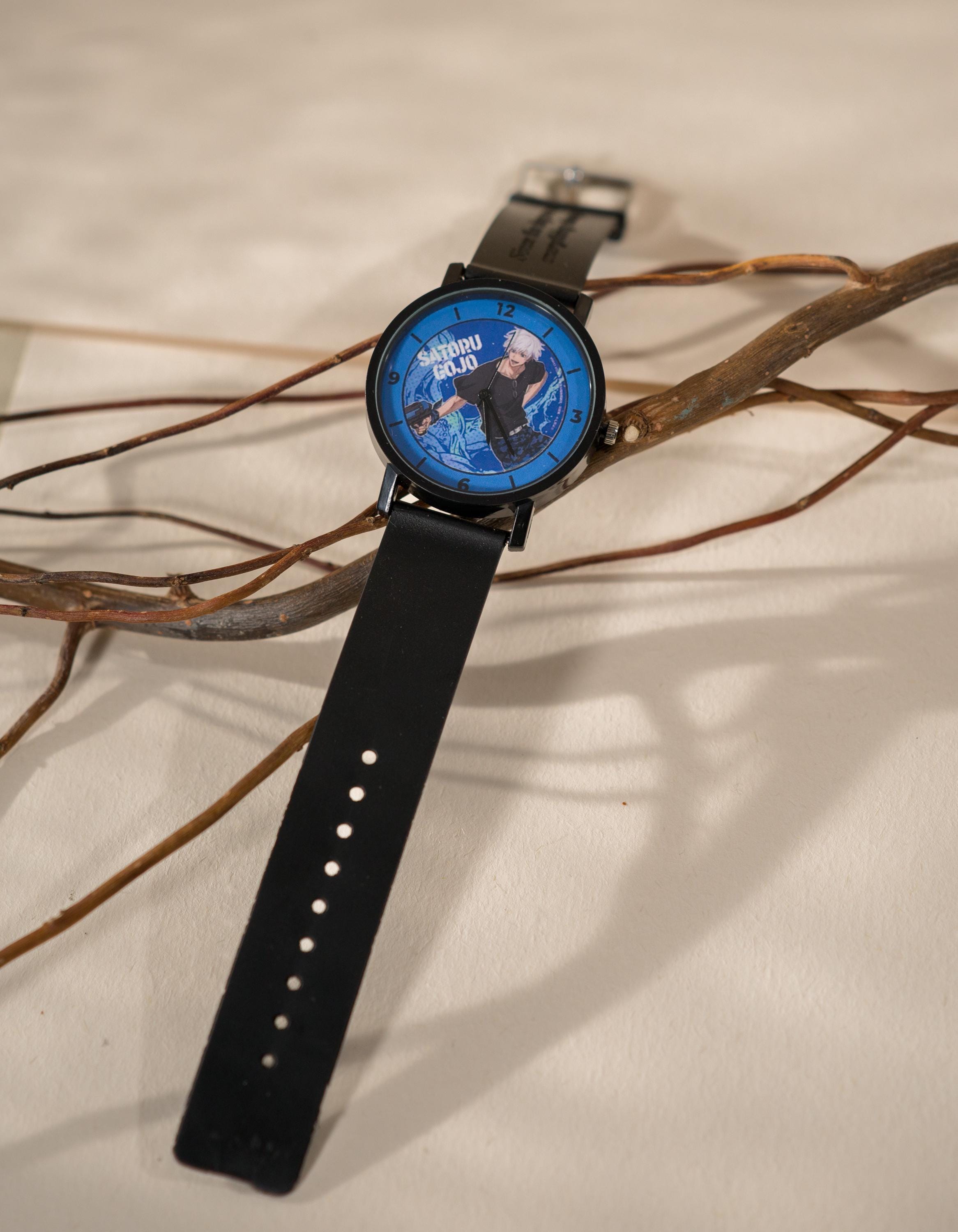 Gojo-inspired Anime Watch – Custom Engraved PU Leather Strap - Etsy