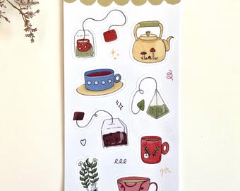 Tea Time Sticker Sheet - Etsy