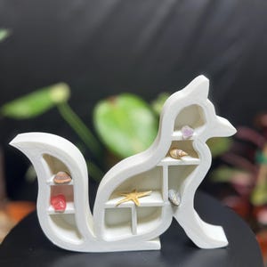 Cat or fox wall art shelf, jewelry tray, crystal or gem display, desk organizer, jewelry organizer, multiple colors & sizes