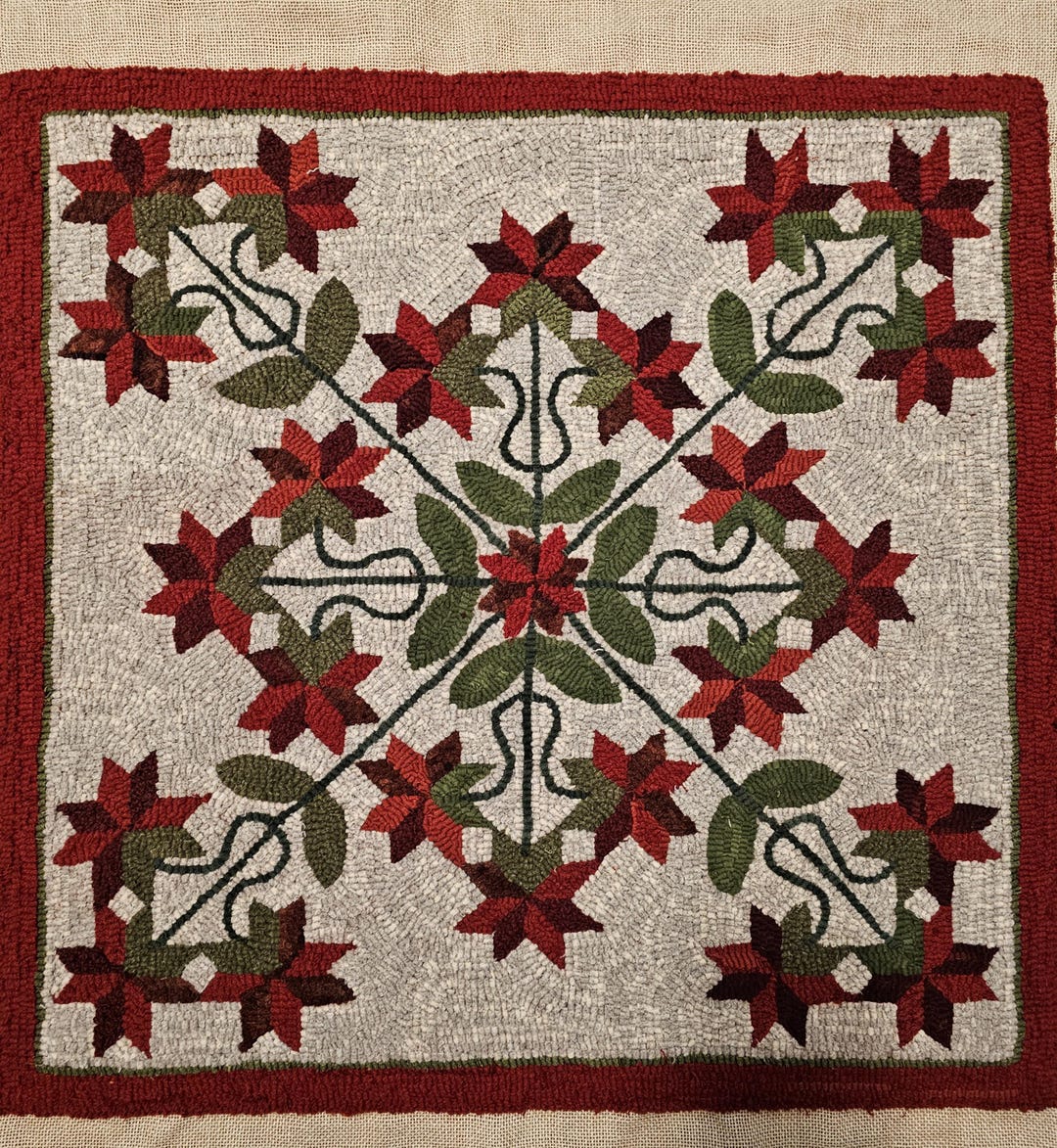 Carolina Lilly Rug Hooking Pattern – 28x28 Quilt Design (paper Pattern ...