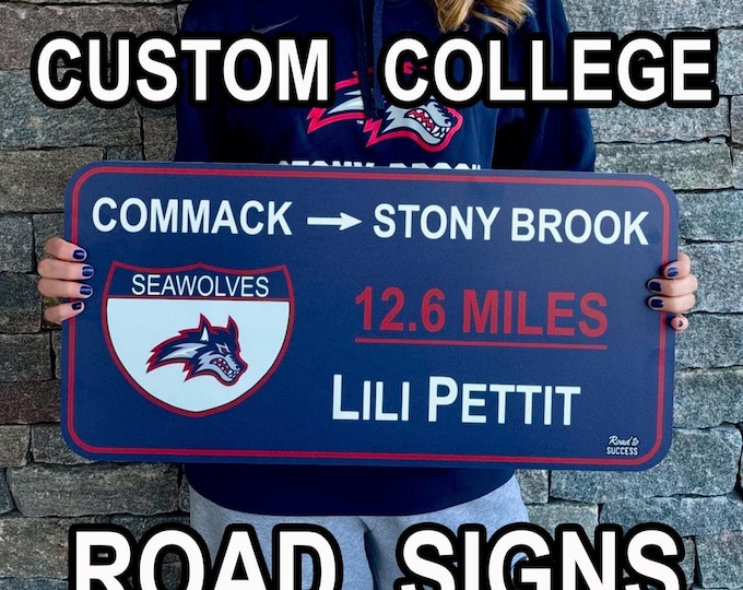 Custom College Road Sign: Regular Size