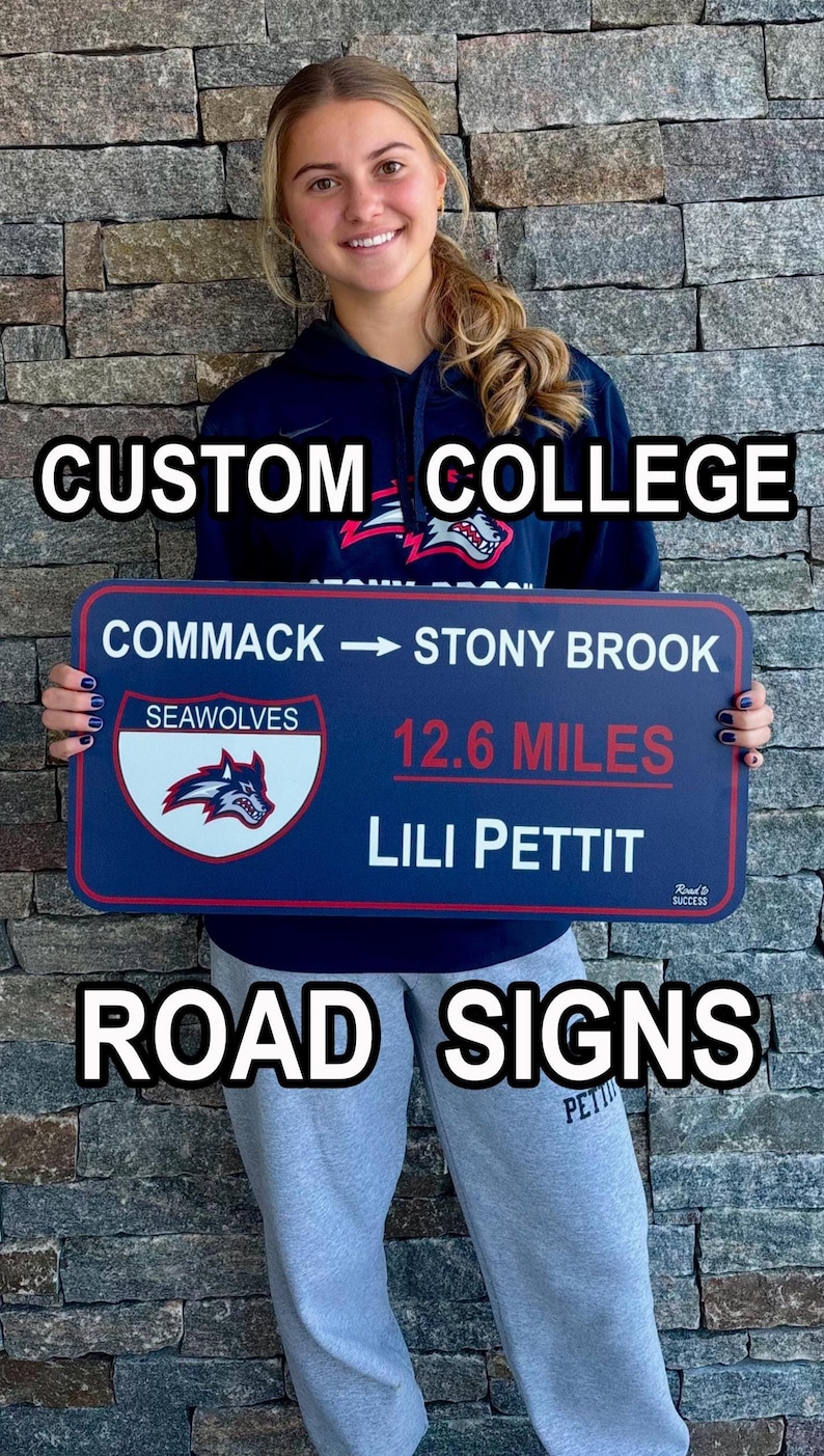 Custom College Road Sign: Regular Size image 1