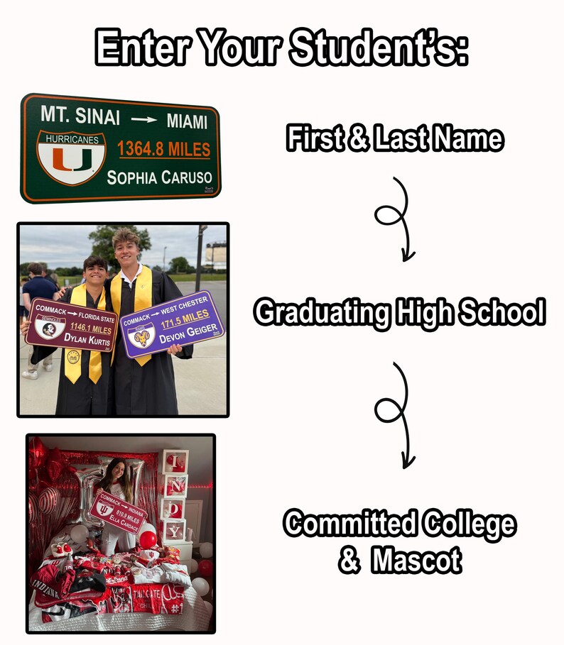 Custom College Road Sign: Regular Size image 2