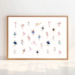 Winzige Ballerinas - Kunstdruck, minimalistische Balletttänzer, Mädchenhaftes Raumdekor (Digitaler Download)