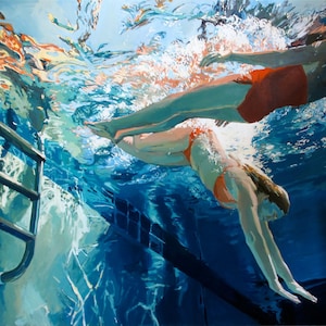 Dive in, float: Matted 7.5x9.5" Archival Print - Signed