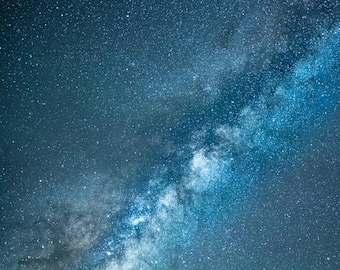 Milky Way Mountainscape Print | Minimalist Night Sky Art (Digital Download)
