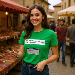 Eindeloos internetplezier: je hebt het einde van het internet-T-shirt bereikt - grappig T-shirt voor surfliefhebbers