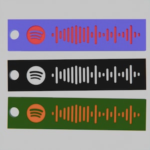 Custom Spotify Code Keychain - 3D Printed Personalized Music Gift