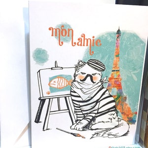 Pariser Katze Mon Amie Karte