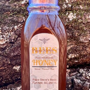 8oz Pure, Raw Honey in Glass Muth Jar