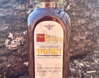 1 lb Pure, Raw Honey in Glass Muth Jar