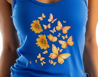 Floral Butterflies Tank