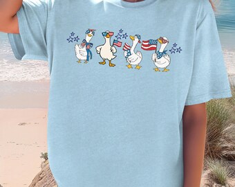 Silly Goose 4th of July Shirt, Patriotic Goose Tee, Funny Independence Day Shirt, Red White Blue Goose Comfort Colors Tee
