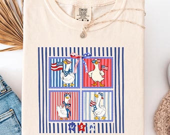 Silly Goose 4th of July Shirt, Patriotic Goose Tee, Funny Americana Shirt, USA Summer Comfort Colors® T-Shirt