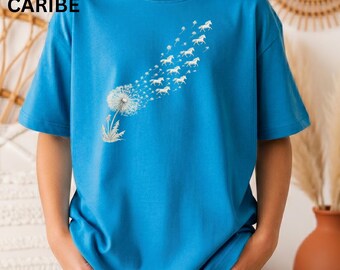 Horse Girl Shirt, Wild Hearts Run Free Tee, Kids Horse T-Shirt, Cowgirl Gift, Western Horse Lover Shirt, Youth Comfort Colors Tee