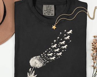 Dandelion Horse Shirt | Comfort Colors Tee | Horse Lover Gift | Year of the Horse | Western Dreamer Graphic Tee