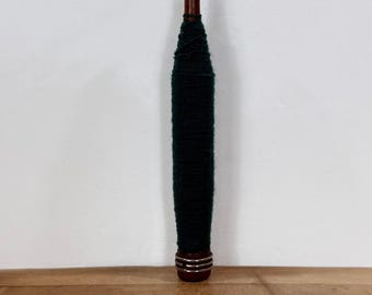 Wooden Spool with Green Thread, Sewing Notions Bobbin, Wood Green Spindle