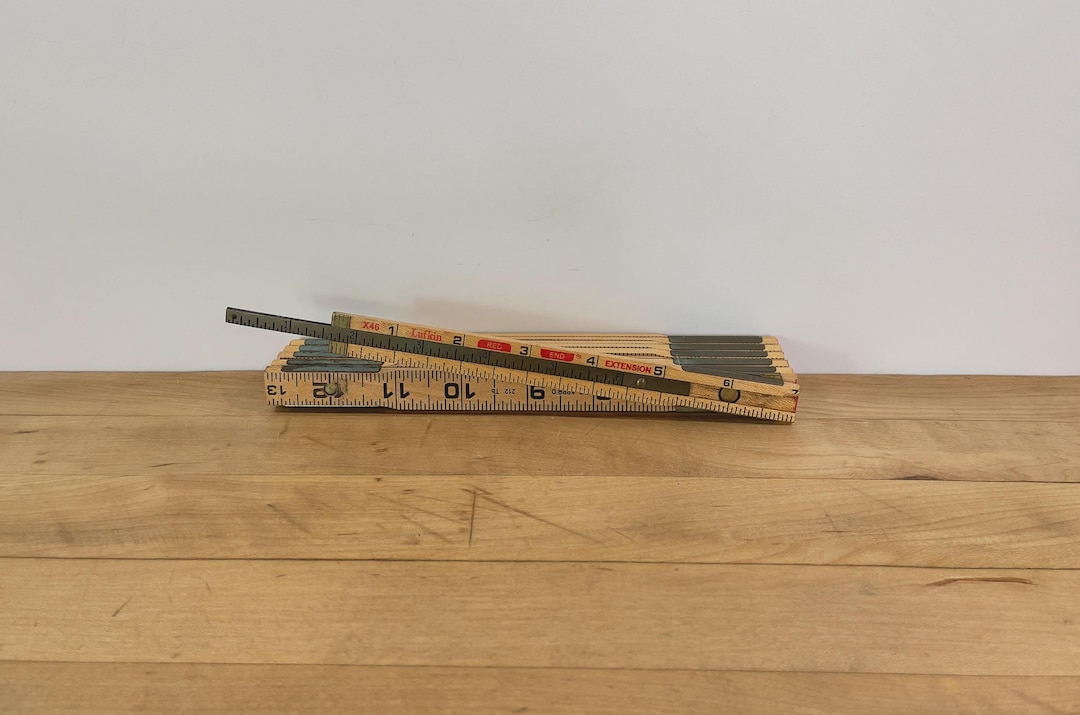 Lufkin Rigid 72 Inch Ruler Lufkin X46 Red End Wood and Brass Folding Ruler - 72