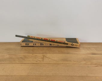 Lufkin X46 Wood Folding Ruler, Red End Wood and Brass Folding Ruler - 72" and extends to 78" Extension Ruler