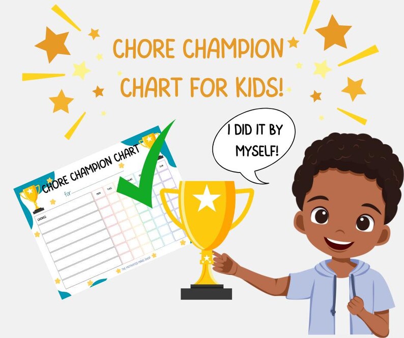 Printable Chore Chart for Kids: Customizable Morning, Afternoon ...