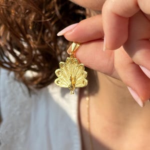 Peacock Pendant Necklace, 925 Sterling Silver, Gold Plated Bird Jewelry, Boho Animal Necklace, Animal Lover Necklace, Elegant Gift for Her