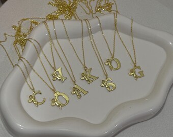 925 Sterling Silver Angel Letter Necklace, Guardian Baby Angel Custom Letter, Personalized Jewelry, Initial Pendant, Custom Jewelry,