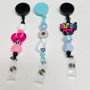 Nurse Badge Reel, Custom Beaded ID Badge Reel, Retractable Badge ID, Nurse Gift For Her