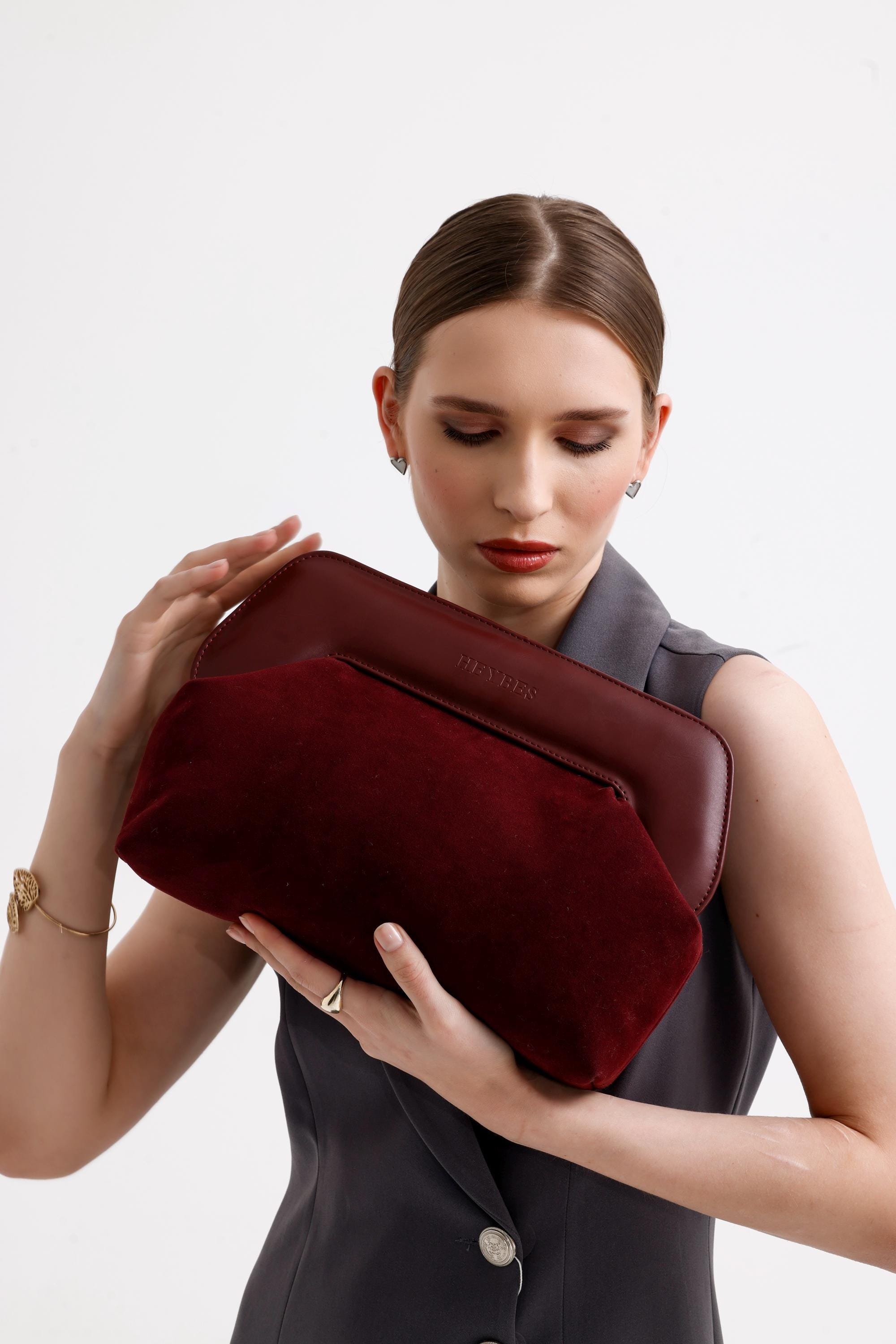 My Best Bag Pochette Bordeaux Modello Janine Classique 40x20x11 - Bags - Foto 5