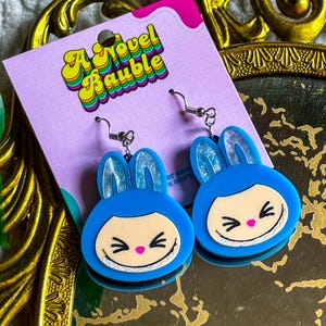 Labubu Earrings: Kawaii Acrylic Goblin, Whimsical Mischief Jewelry