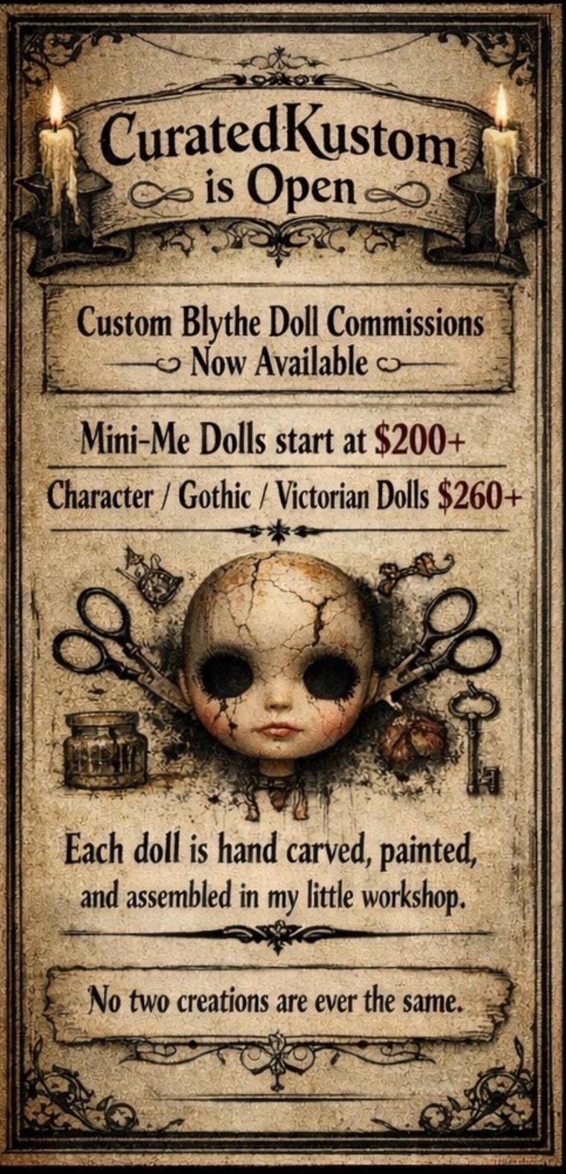 OOAK Custom Blythe Dolls: Mini Me and Character Inspired -