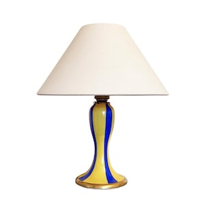 Vintage Striped Art Deco Table Lamp 1930s