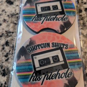 Shotgun Shuts His Piehole Neoprene Car Coaster | Car accessories, personalized, gift for mom, gift for dad, Supernatural
