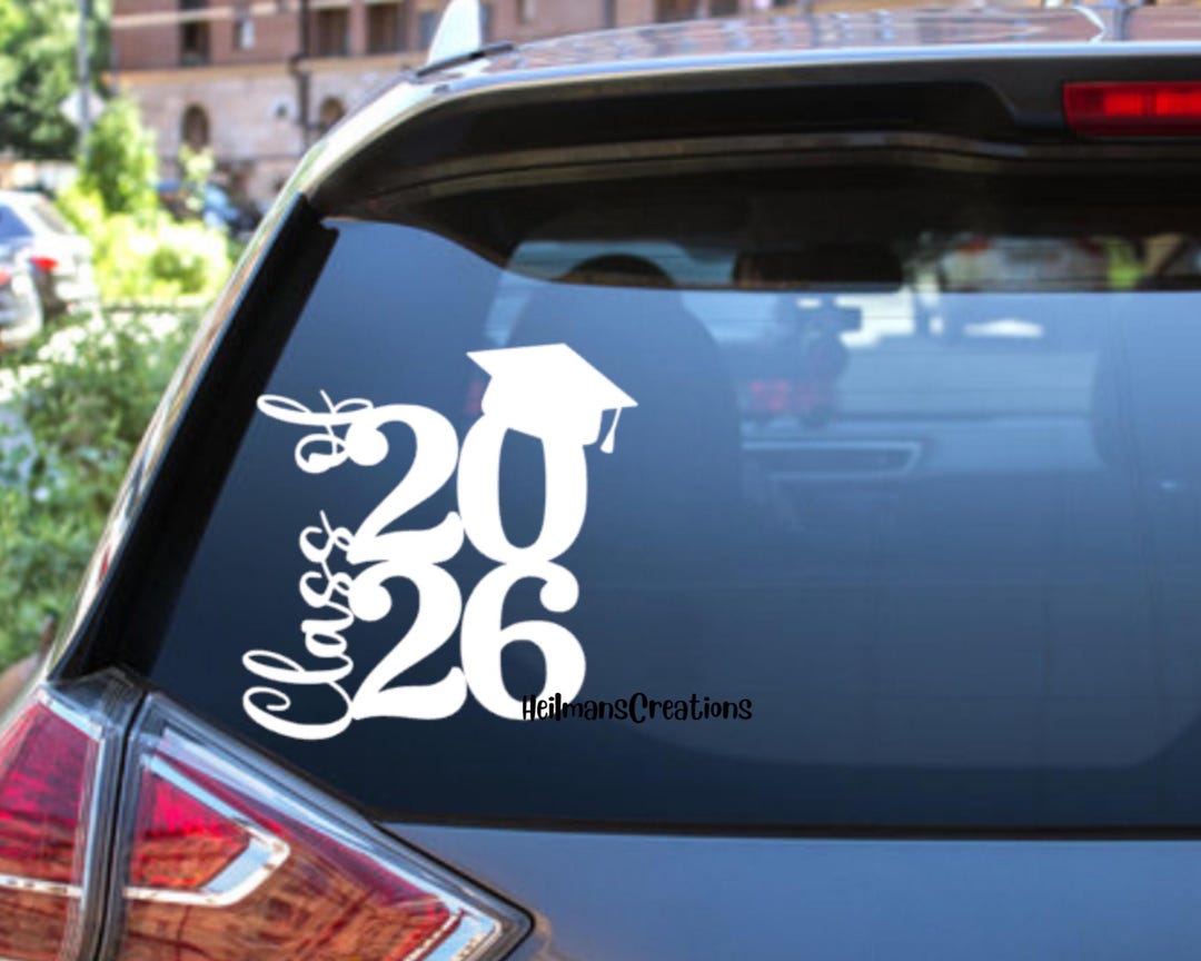 Class of 2026 Vinyl Decal | Graduation Cap, Waterproof Sticker - Etsy