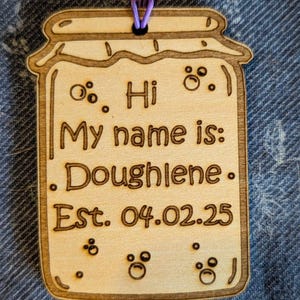 Hanging Personalized Wooden Sourdough Jar Starter Label | Name tag, bread, microbakery, sourdough geeks, gift