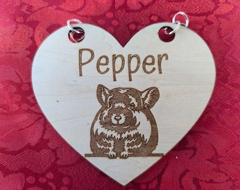 Personalized Chinchilla Cage Name Tag | Chinchilla Owner, Chinchilla Accessories, Personalized Pets