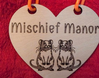 Personalized Rat Cage Name Tag | Rat Owner, Pet Rat Accessories, Rattery, Personalized Pets