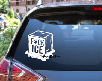 F*ck ICE / Anti ICE / Protesta / La Migra / Abolish ICE / Calcomanía de vinilo, calcomanía impermeable de primera calidad para automóvil, dos versiones
