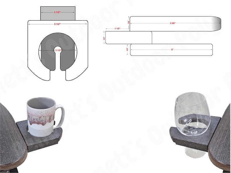 Pu&ograve; includere: Un piano da tavolo in legno con due portabevande. Un portabevande &egrave; progettato per una tazza o un mug, l'altro per un bicchiere. I portabevande sono fissati al tavolo con una staffa metallica. Il piano del tavolo &egrave; di colore grigio scuro.